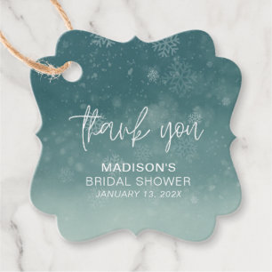 Étiquettes Cadeau Petit Flocon de Neige Remerciements pour la Baby S