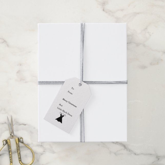 Étiquettes-cadeau Petit numéro noir chic (Avec de la ficelle)
