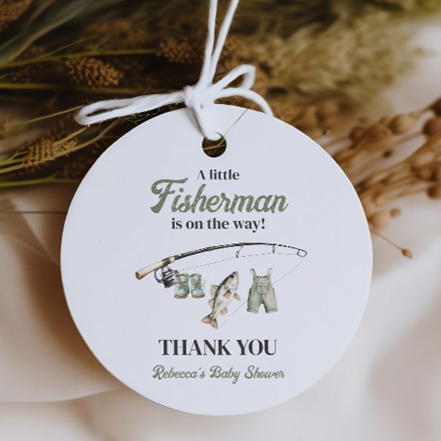 Étiquettes Cadeau Petit Pêcheur Clothesline Baby shower de pêche (Créateur téléchargé)