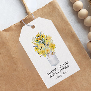 Étiquettes-cadeau Petite Abeille En Route Fête Bébé Jaune