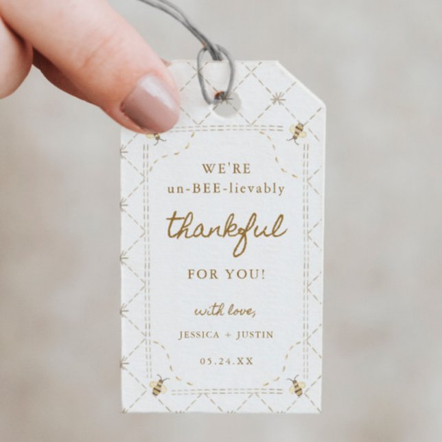 Étiquettes-cadeau Petite abeille incroyablement reconnaissante faveu (Créateur téléchargé)