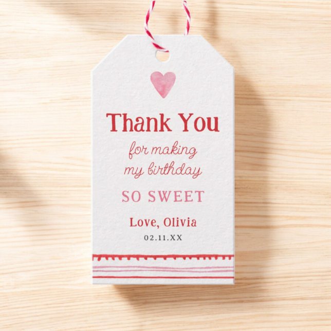 Étiquettes-cadeau Petite chérie anniversaire merci (Créateur téléchargé)