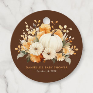 Étiquettes Cadeau Petite Citrouille Floral Boho Botanique Baby Showe