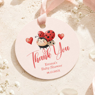 Étiquettes Cadeau Petite coccinelle Remerciements Baby Shower