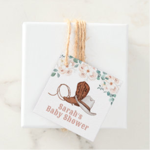 Étiquettes Cadeau Petite Cowgirl Baby Shower Floral Western