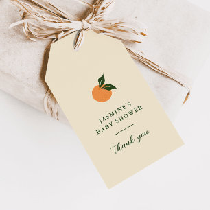 Étiquettes-cadeau Petite Douce Orange Citrus Baby Shower