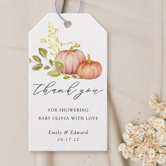 Étiquettes-cadeau Petite Fête de Bébé d'Automne pour Bébé de Genre N (Créateur téléchargé)