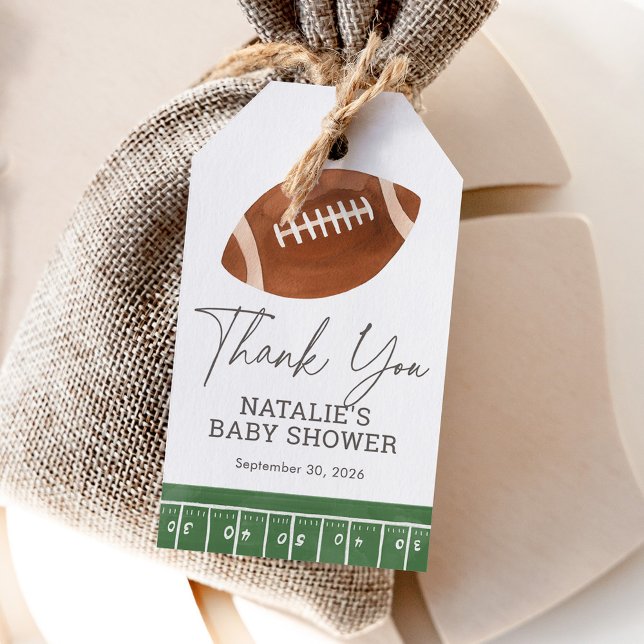 Étiquettes-cadeau Petite Fête Prénatale de Football pour Bébé Star (Créateur téléchargé)