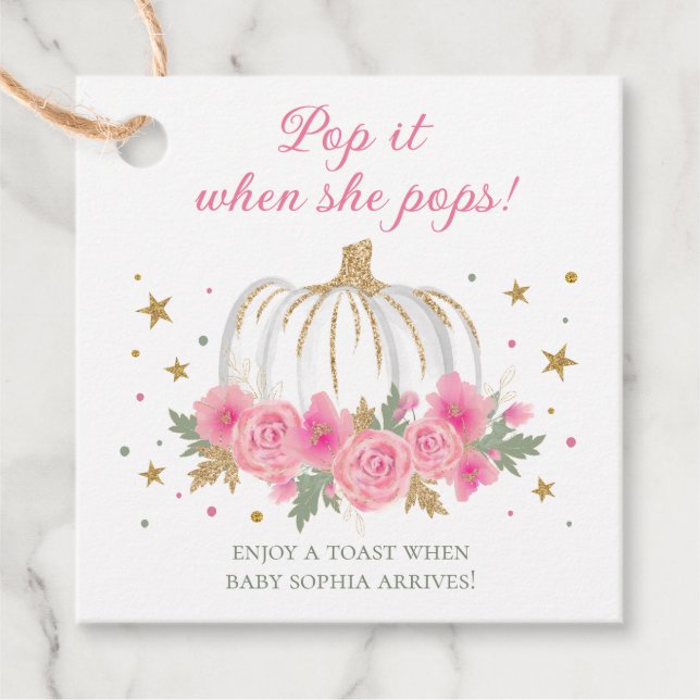 Étiquettes Cadeau Petite Fille Citrouille La Pop Quand Elle Pop (Devant)