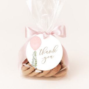 Étiquettes Cadeau Petite Miss Onederful Balloon rose Anniversaire