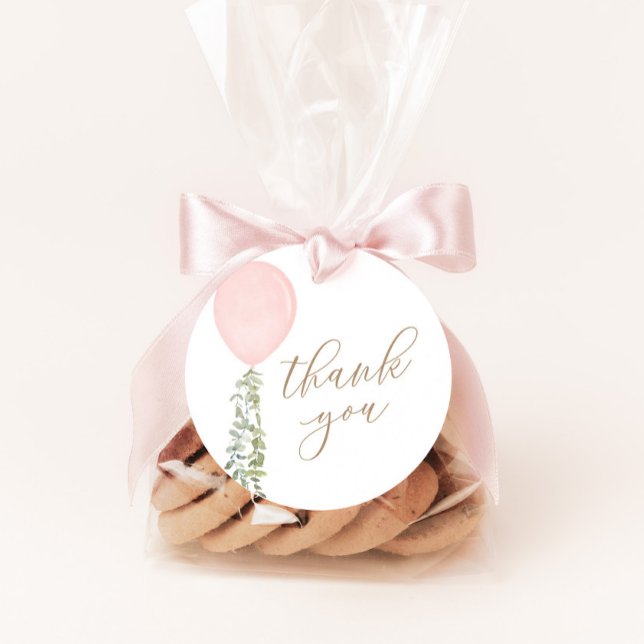 Étiquettes Cadeau Petite Miss Onederful Balloon rose Anniversaire (Créateur téléchargé)