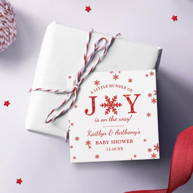 Étiquettes Cadeau Petite Offre De Joie Baby shower De Noël (Créateur téléchargé)