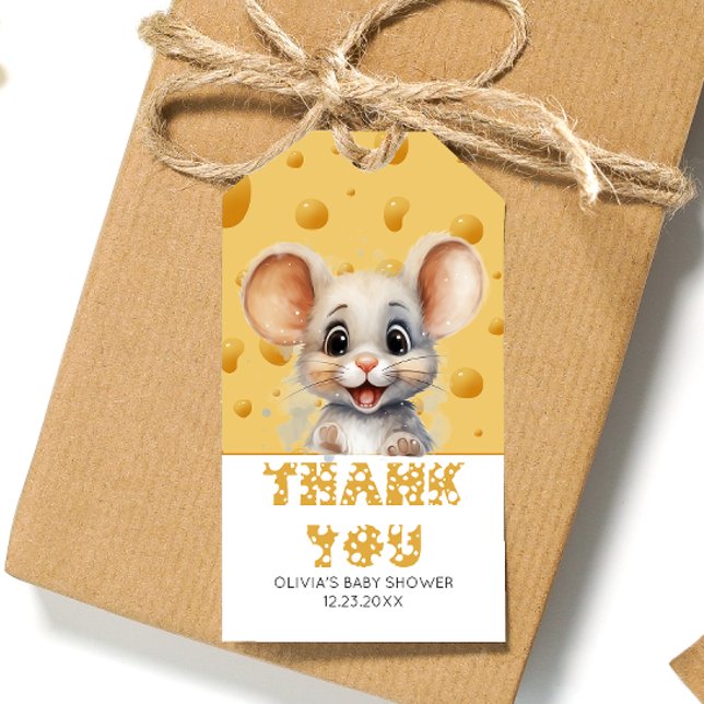 Étiquettes-cadeau Petite souris dans le Merci au fromage (Créateur téléchargé)