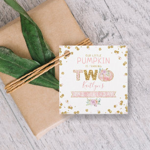 Étiquettes Cadeau Petites filles Citrouilles 2e anniversaire