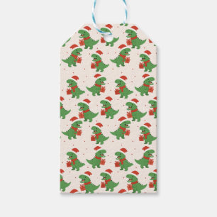 Étiquettes-cadeau Petits enfants rétro T-Rex Xmas