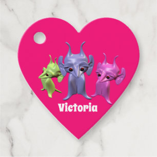 Étiquettes Cadeau Petits Martiens, personnalisés pour les enfants.