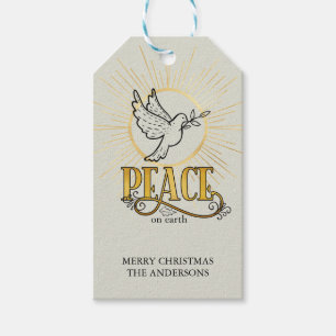 Étiquettes-cadeau Peuple sur Terre Dove Mandala Christmas Gift Tag