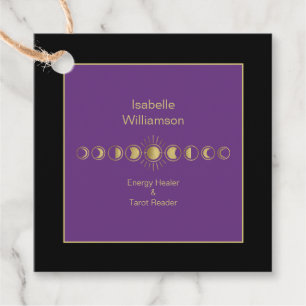 Étiquettes Cadeau Phase mystique de lune céleste Améthyste Spirituel