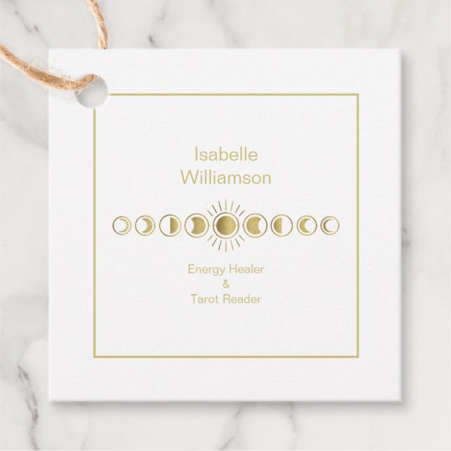 Étiquettes Cadeau Phase mystique de lune céleste Améthyste Spirituel (Devant)