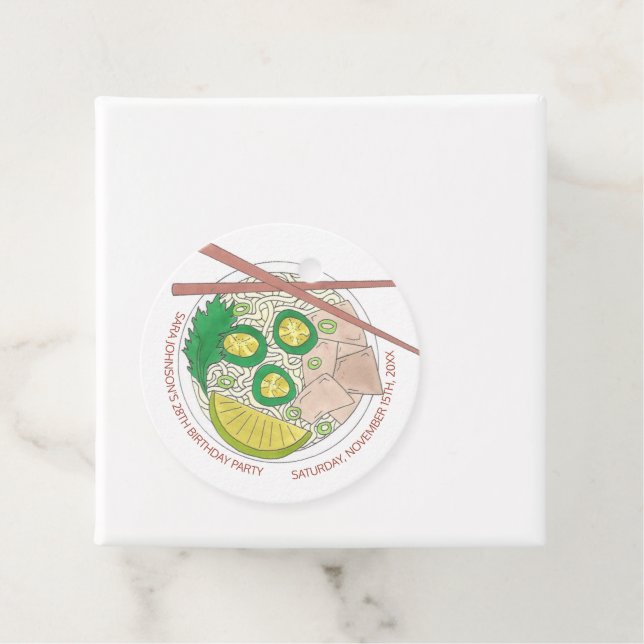 Étiquettes Cadeau Pho Sho ! Soupe vietnamienne Amusante fête d'anniv (En situation)