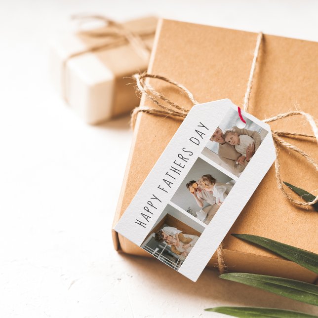 Étiquettes-cadeau Photo de collection moderne et Fête des pères heur (Créateur téléchargé)