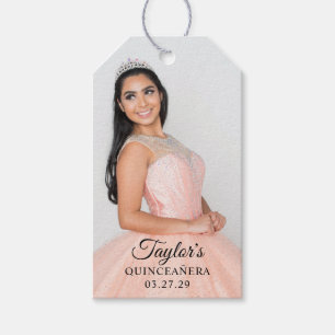 Étiquettes-cadeau Photo de la robe Quinceanera