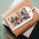 Étiquettes-cadeau Photo de Noël minimale | Portrait de famille moder<br><div class="desc">Un tag cadeau de vacances élégant avec typographie classique "Happy Holidays" en noir sur un simple arrière - plan blanc épuré et minimaliste avec une bordure blanche. La photo, le nom et l'accueil peuvent être facilement customisés pour une touche personnelle. Un design de Noël simple, minimaliste et contemporain pour se...</div>