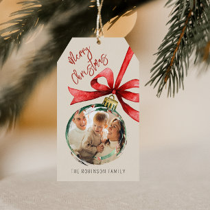 Étiquettes-cadeau Photo de Noël personnalisé