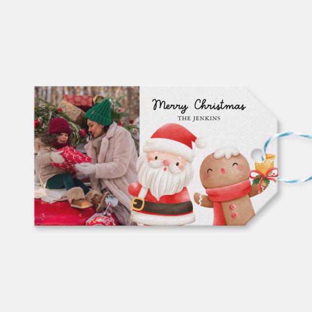 Étiquettes-cadeau Photo de Noël pour enfants Favoriser (Devant (Horizontal))