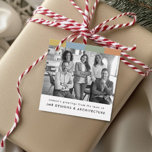Étiquettes Cadeau Photo de Noël pour Entreprise Moderne