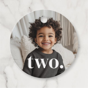 Étiquettes Cadeau Photo du 2e anniversaire - deux