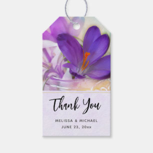 Étiquettes-cadeau Photo d'un Mariage de Crocus de printemps assez vi