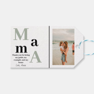 Étiquettes-cadeau Photo et message de maman personnalisée - étiquett