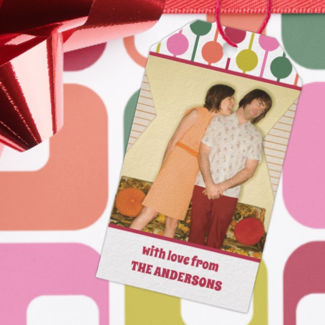 Étiquettes-cadeau Photo géométrique style années 1970 (Créateur téléchargé)