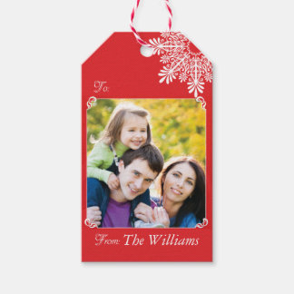 Étiquettes-cadeau Photo personnalisable Balises Cadeaux rouges