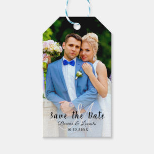 Étiquettes-cadeau Photo personnalisée   Enregistrer la date, écrire 