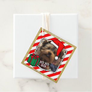 Étiquettes Cadeau Photo personnalisée Noël Père Noël Pet HO HO HO HO
