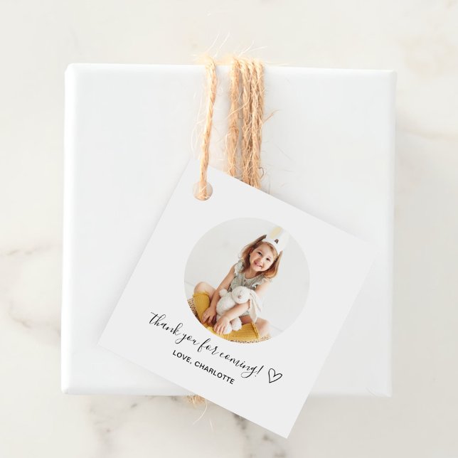 Étiquettes Cadeau Photo personnalisée simple classique (Créateur téléchargé)