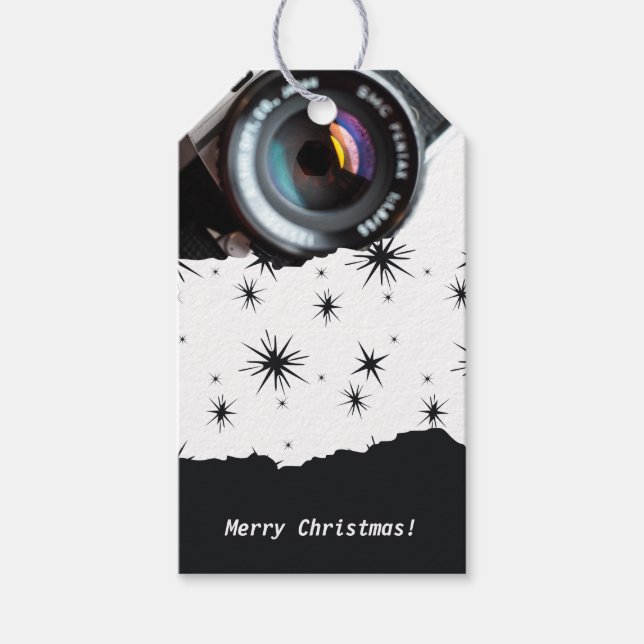Étiquettes-cadeau Photographe Promotionnel Joyeux Noël Balises cadea (Devant)