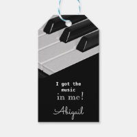 Piano Keys J'ai la musique en moi Nom Tags cadeaux