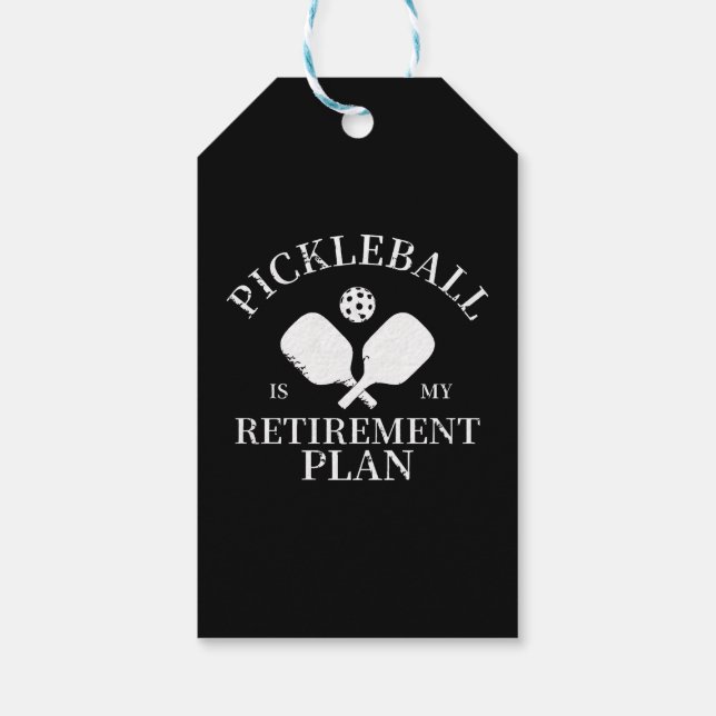Étiquettes-cadeau pickleball est mon plan de retraite (Dos)