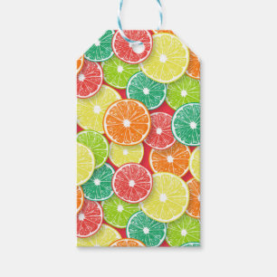 Étiquettes-cadeau Pièces de fruits d'agrumes pop art 2