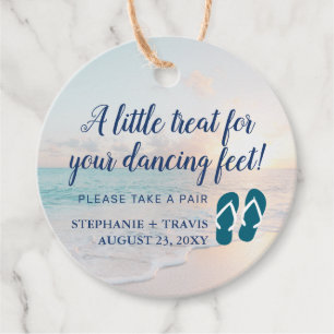 Étiquettes Cadeau Pieds dansants Flip Flops Plage Mariage