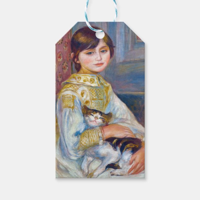 Étiquettes-cadeau Pierre-Auguste Renoir - Enfant avec chat (Devant)