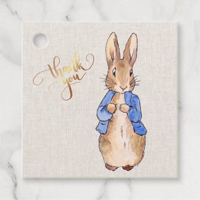 Étiquettes Cadeau Pierre avec Arrière - plan de lin beige (Devant)