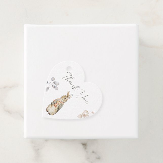 Étiquettes Cadeau Pierre le lapin Automne Baby shower d'hiver d'auto (En situation)