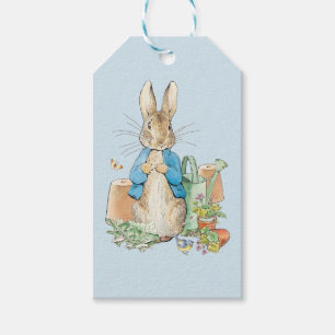 Étiquettes-cadeau Pierre le lapin dans son jardin