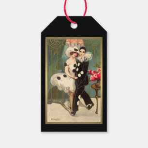 Étiquettes-cadeau Pierrot et Columbine Dancing