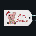 Étiquettes-cadeau Pig Christmas Snow Winter Animals Pigs Trucker Hat<br><div class="desc">The pig for Christmas with fairy lights. Funny animals with gifts and snow to the holidays. Also funny for Christmas in July. Sheep are sweet animals and perfect for Christmas.</div>