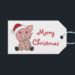 Étiquettes-cadeau Pig Christmas Snow Winter Animals Pigs Trucker Hat<br><div class="desc">The pig for Christmas with fairy lights. Funny animals with gifts and snow to the holidays. Also funny for Christmas in July. Sheep are sweet animals and perfect for Christmas.</div>
